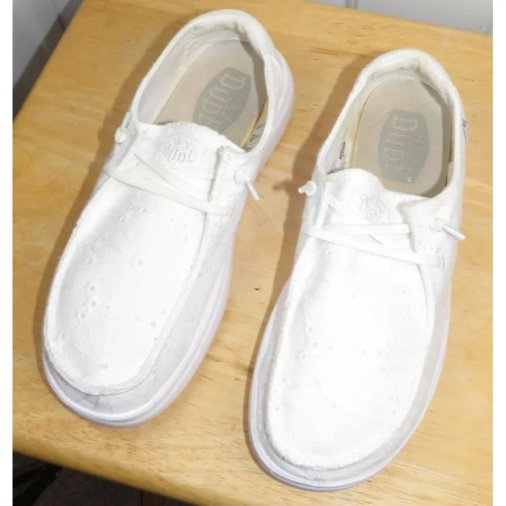 Hey Dude Wendy Rise Eyelet 'Chapel Bells' Slip On Comfort Shoes Women's Size 7